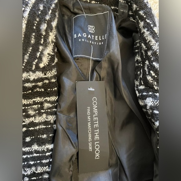 BAGATELLE black white long sleeve cropped blazer jacket small s NWT - Picture 3 of 7